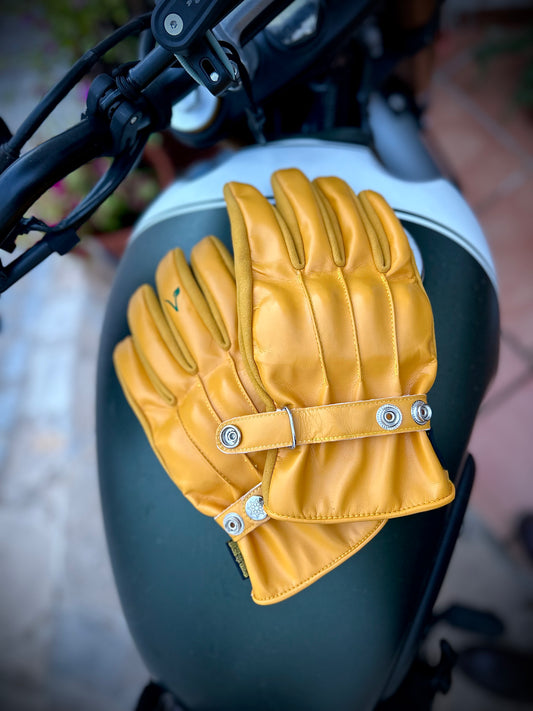 Motorcycle gloves in their natural habitat