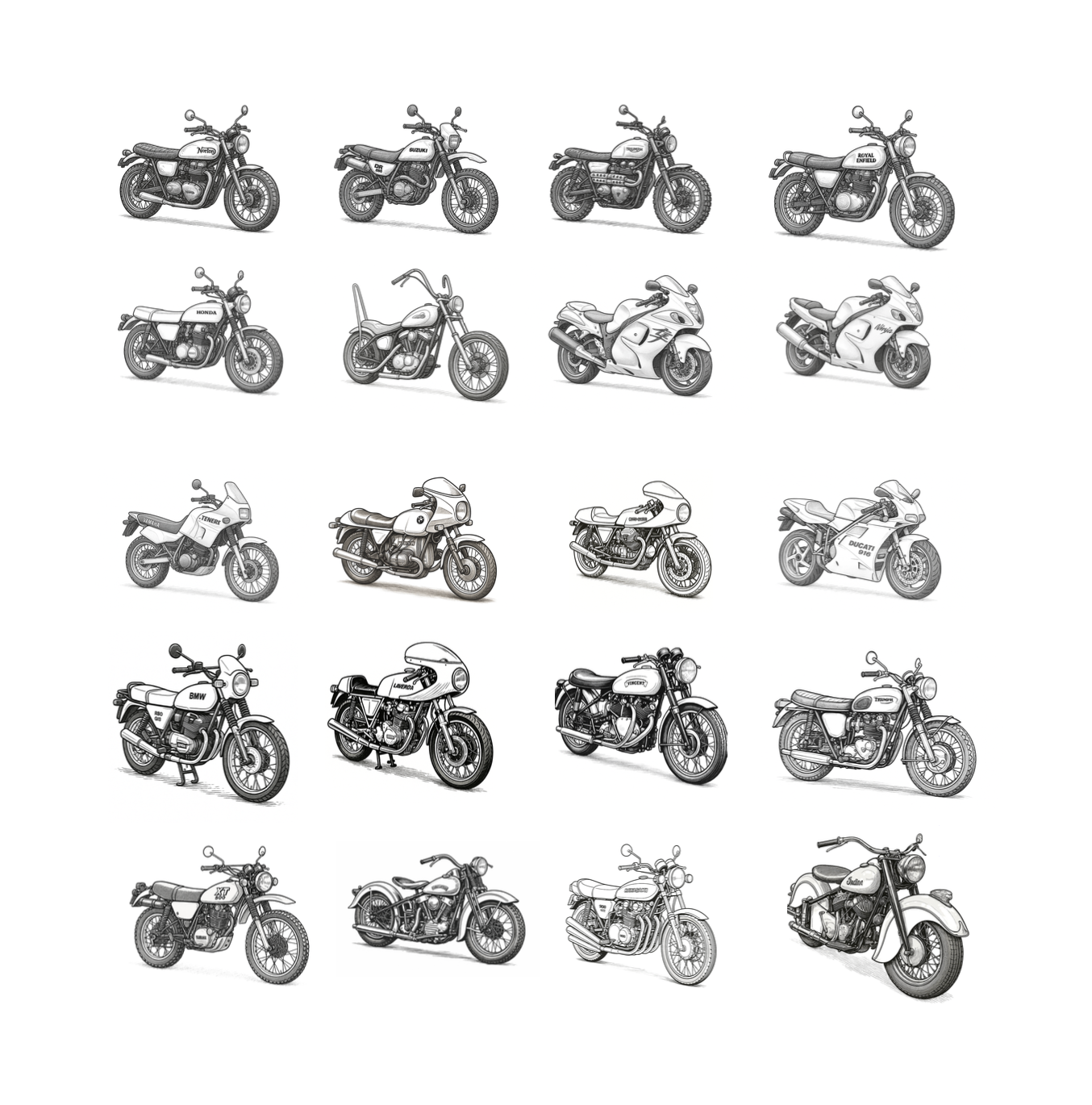 The Motorcycle Coloring Book